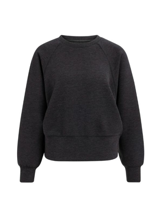 Yaya Raglan sweatshirt met fijne ri 939132 Hole black mel