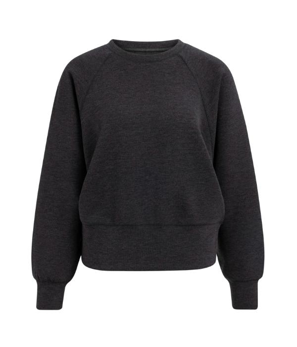 Yaya Raglan sweatshirt met fijne ri 939132 Hole black mel