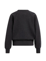 Yaya Raglan sweatshirt met fijne ri 939132 Hole black mel