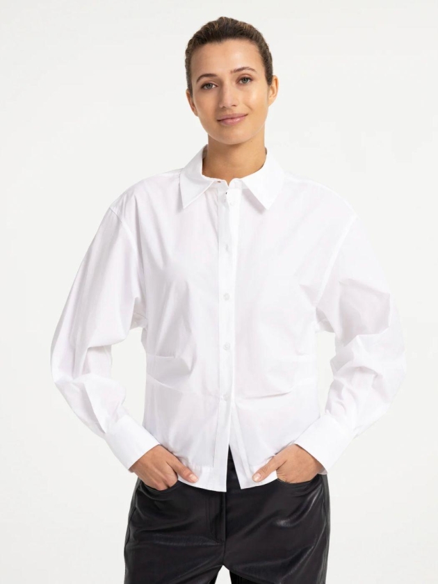Yaya Blouse met tailleaccent en plo 00000 Pure white