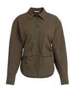 Yaya Blouse met tailleaccent en plo 90814 Slate black brown
