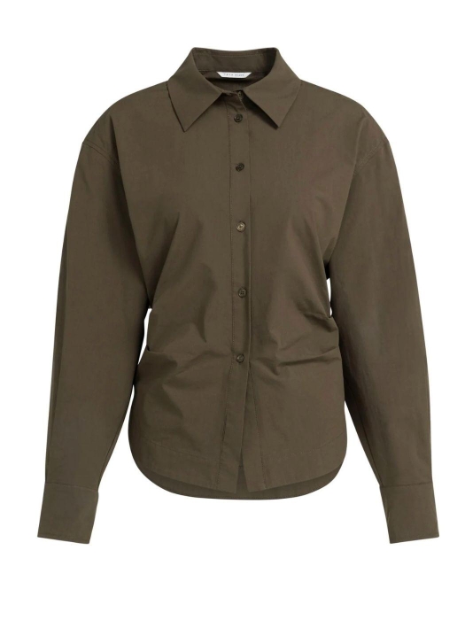 Yaya Blouse met tailleaccent en plo 90814 Slate black brown