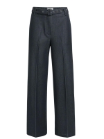 Yaya Geweven broek met wijde pijpen 93820 Cat black