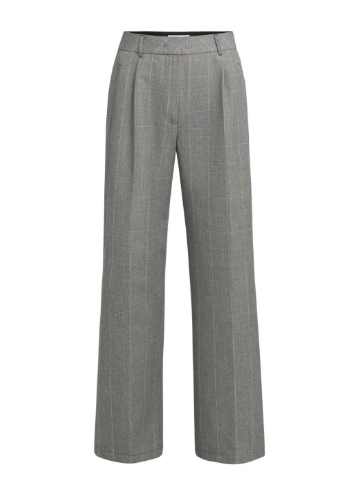 Yaya Geweven, wijde broek met ruitp 939131 Hole3 black dessin
