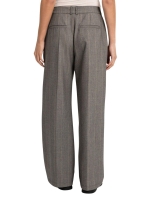 Yaya Geweven, wijde broek met ruitp 939131 Hole3 black dessin