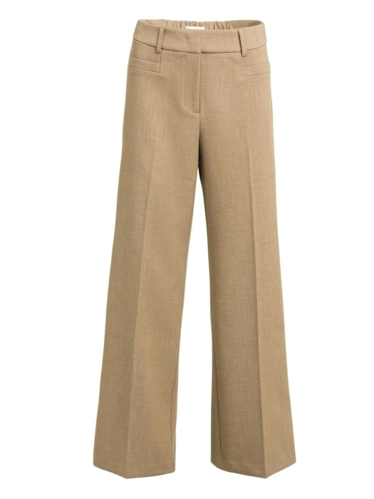 Yaya Geweven broek met rechte pijpe 810182 Otter brown mel