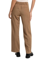 Yaya Geweven broek met rechte pijpe 810182 Otter brown mel