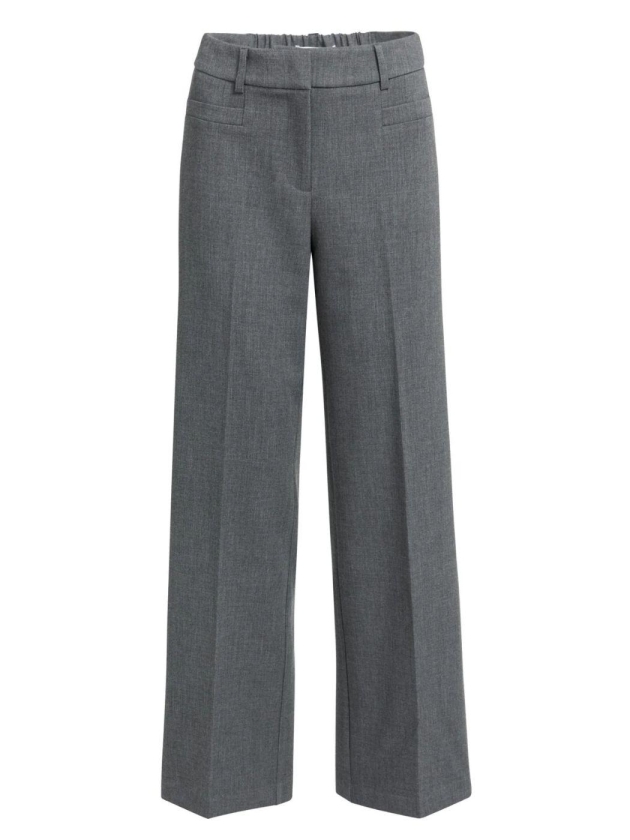 Yaya Geweven broek met rechte pijpe 99087 Anthracite mel
