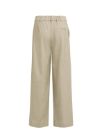 Yaya Geweven broek met wijde pijpen 611032 Pure cashmere grey mel