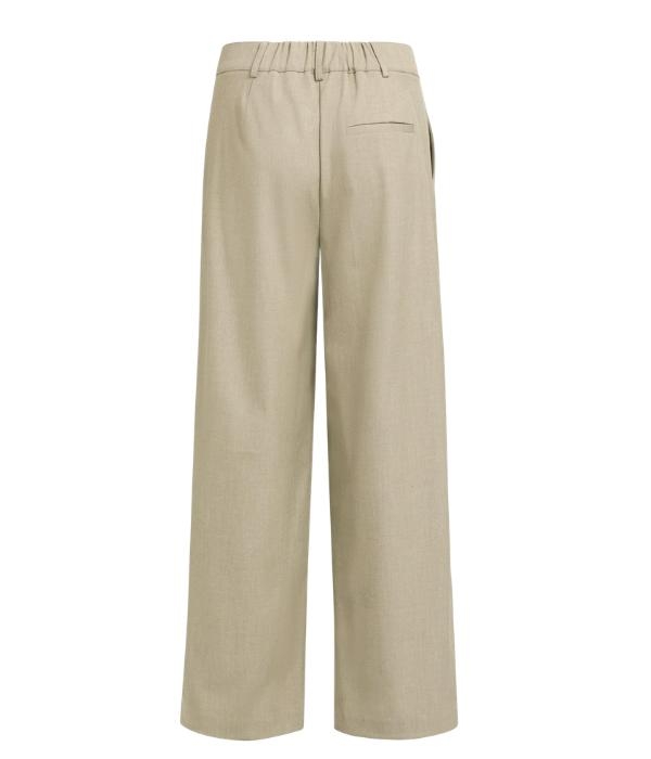 Yaya Geweven broek met wijde pijpen 611032 Pure cashmere grey mel