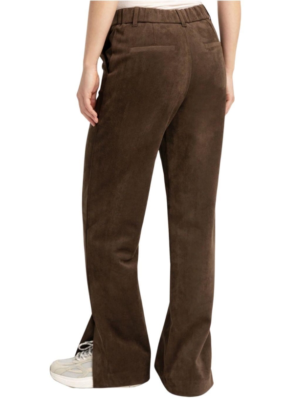 Yaya Su?de broek met wijde pijpen 90814 Slate black brown