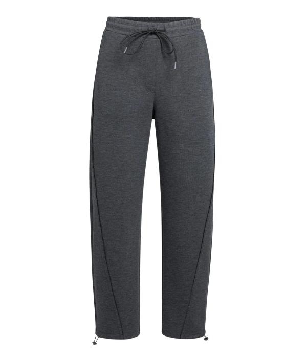 Yaya Jersey wijde broek met rechte 939132 Hole black mel