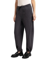Yaya Jersey wijde broek met rechte 939132 Hole black mel