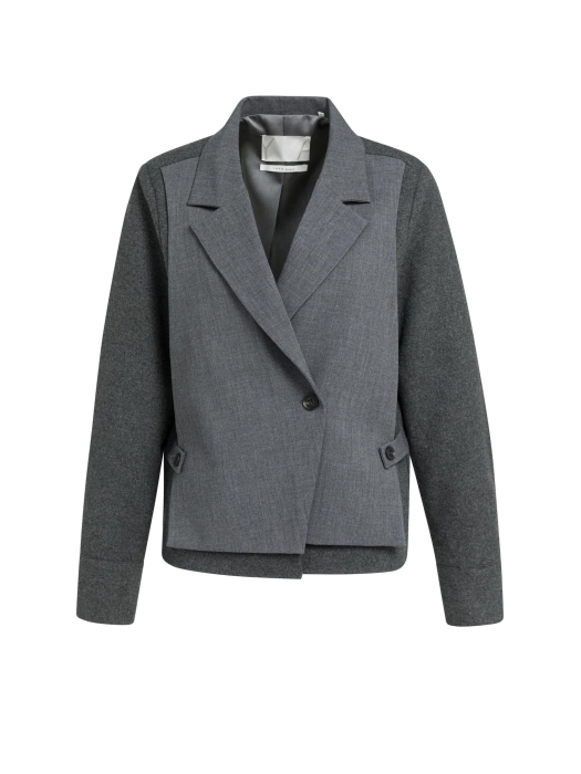 Yaya Geweven, losvallende blazer me 99087 Anthracite mel