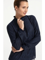 Yaya Top met lange mouwen en ruches 938201 Cat black dessin