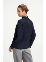 Yaya Top met lange mouwen en ruches 938201 Cat black dessin