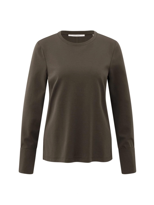 Yaya Jersey top met lange mouwen en 90814 Slate black brown