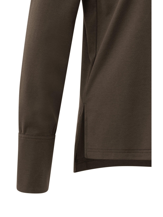 Yaya Jersey top met lange mouwen en 90814 Slate black brown