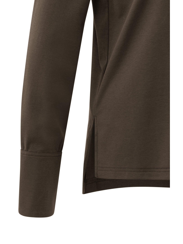 Yaya Jersey top met lange mouwen en 90814 Slate black brown