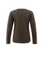 Yaya Jersey top met lange mouwen en 90814 Slate black brown