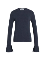 Yaya Jersey top met afneembare manc 611032 Pure cashmere grey mel