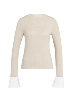 Yaya Jersey top met afneembare manc 939302 Odyssey gray mel