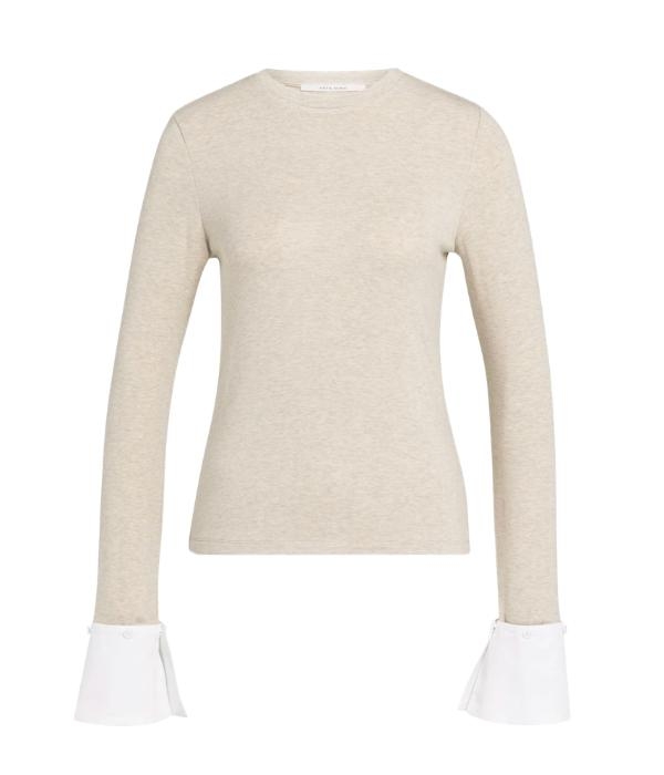 Yaya Jersey top met afneembare manc 939302 Odyssey gray mel