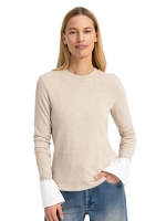 Yaya Jersey top met afneembare manc 939302 Odyssey gray mel
