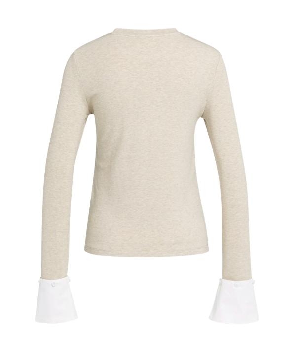 Yaya Jersey top met afneembare manc 939302 Odyssey gray mel