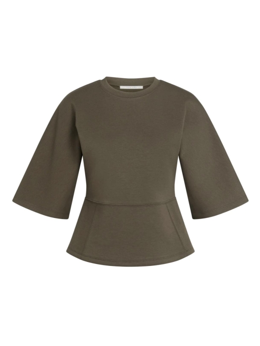 Yaya Zachte jersey top met wijde mo 90814 Slate black brown