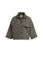 Yaya Oversized wolmix jas met contr 99086 Grey melange