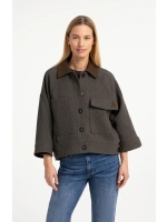 Yaya Oversized wolmix jas met contr 99086 Grey melange