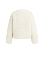 Yaya Oversized korte jas van imitat 31008 bleached sand beige