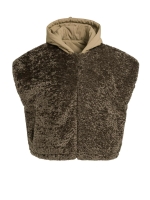 Yaya Omkeerbare bodywarmer van imit 90814 Slate black brown