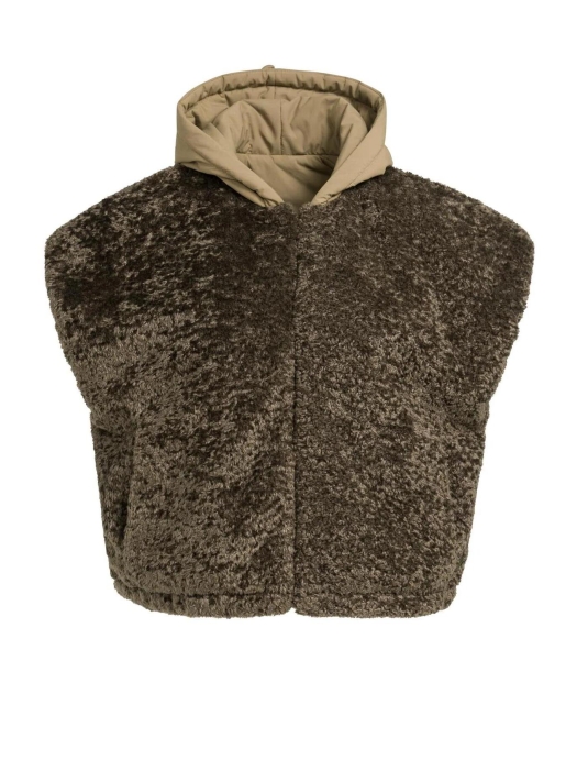 Yaya Omkeerbare bodywarmer van imit 90814 Slate black brown