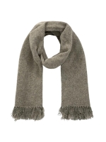 Yaya Zachte gebreide sjaal met fran 906172 Teak brown melange