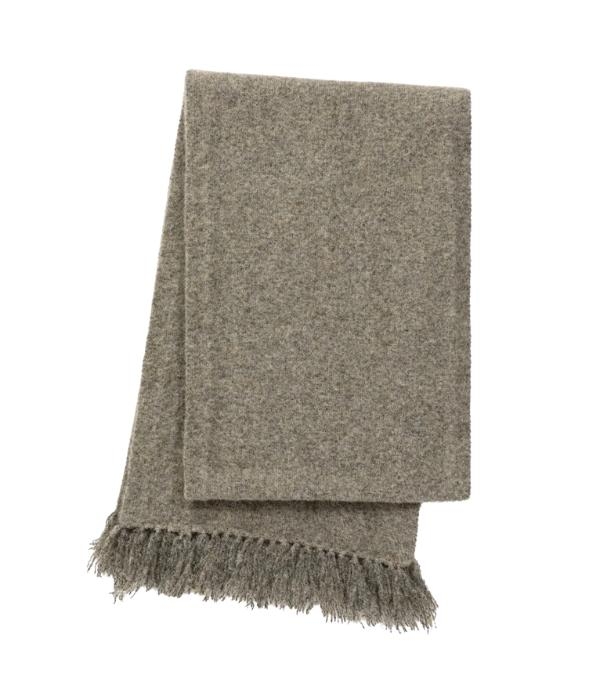 Yaya Zachte gebreide sjaal met fran 906172 Teak brown melange