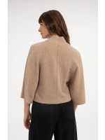 Yaya Gedreide trui 990912 Dark beige mel