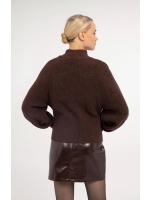 Yaya Gebreide trui vleermuismouw 913172 Bitter chocolate red mel