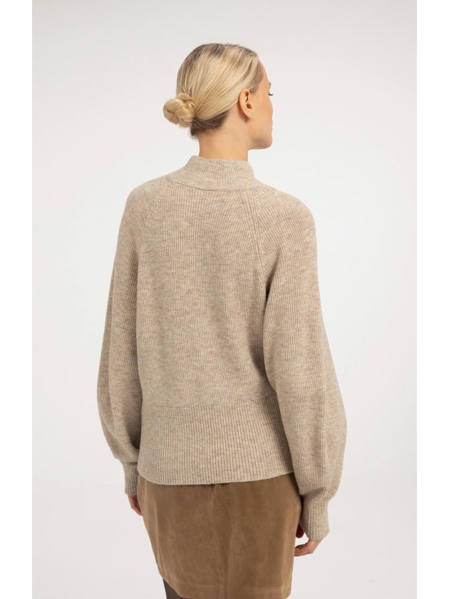 Yaya Gebreide trui vleermuismouw 990902 Light beige mel