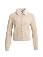 Yaya vest met afneembare kraag 990902 Light beige mel