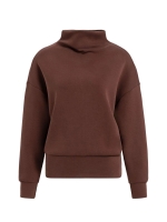 Yaya Sweater met gedrapeerde hals 91317 Bitter chocolate red
