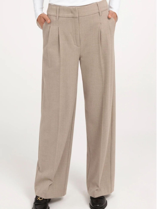 Yaya geweven pantalon 990972 Beige mel