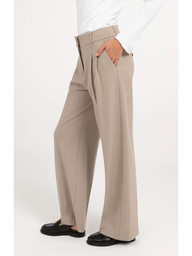 Yaya geweven pantalon 990972 Beige mel