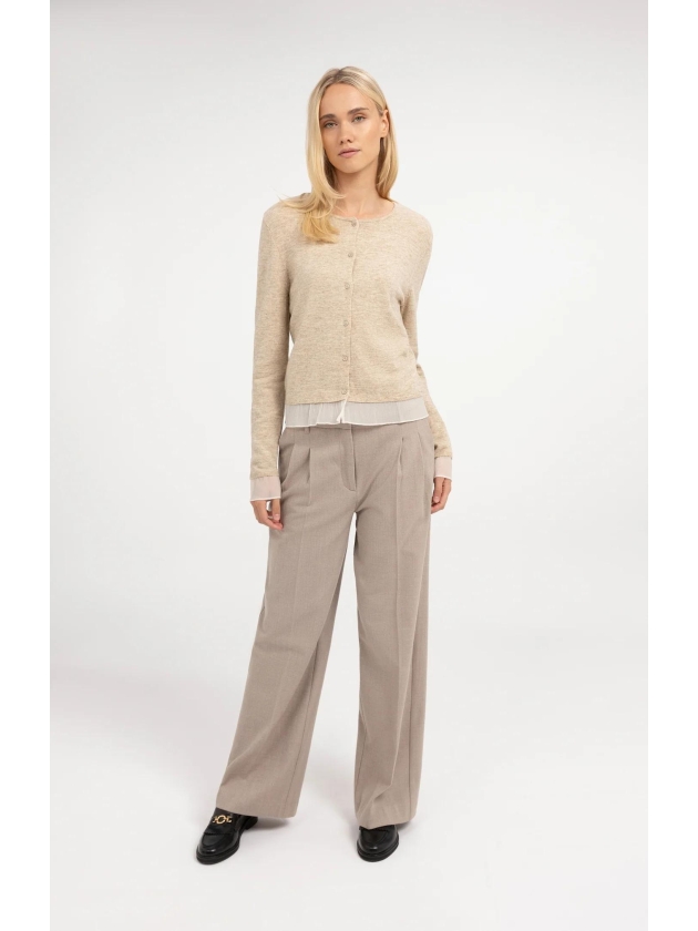 Yaya geweven pantalon 990972 Beige mel