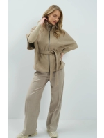 Yaya geweven pantalon 990972 Beige mel