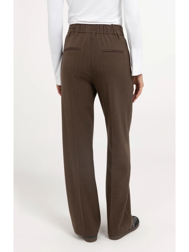 Yaya geweven pantalon 911191 Cocoa brown dessin