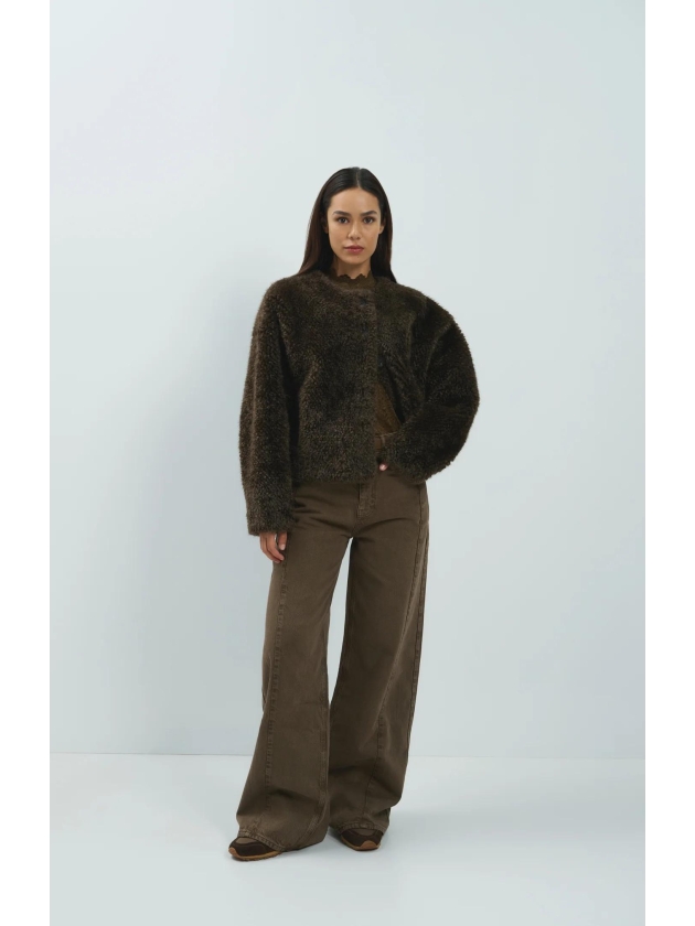 Yaya Lakimitatieleer 911191 Cocoa brown dessin