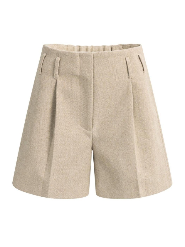 Yaya Bermuda van gemeleerde visgraat 990972 Beige mel