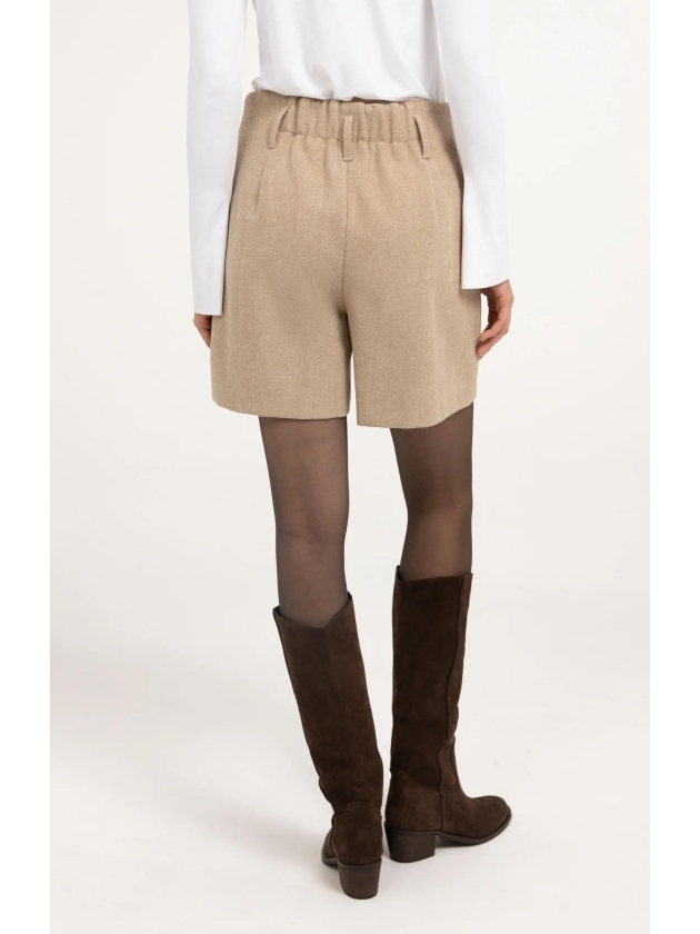Yaya Bermuda van gemeleerde visgraat 990972 Beige mel
